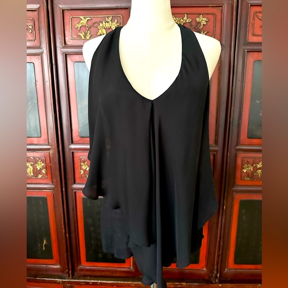 Anthropologie ‘Bordeaux’ chiffon tank Size S